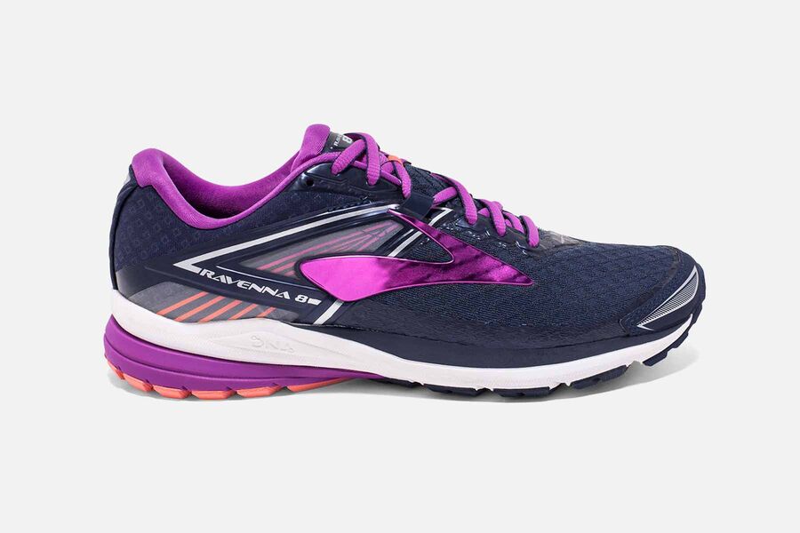 Brooks Damen Ravenna 8 Laufschuhe Navy/Lila Sale 402-604738